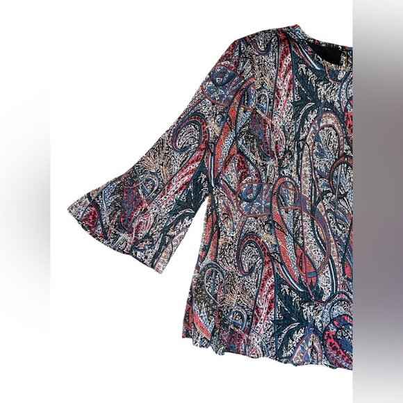 Ted Baker London Women's Beaatha Pleated Lined Paisley Print Top Sz 2/Medium - Picture 3 of 7